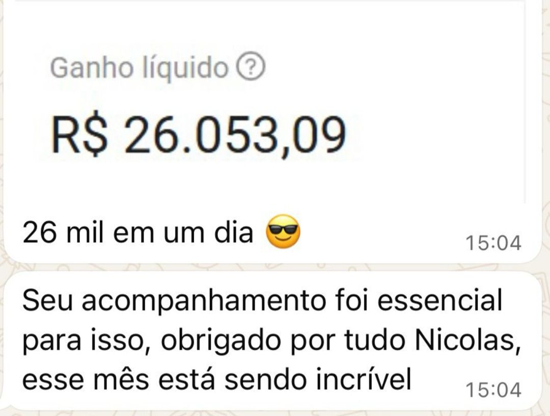 R$26 MIL EM UM ÚNICO DIA.
